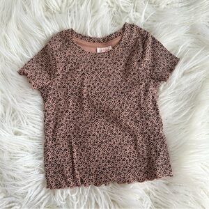 Cat & Jack Target Toddler Girls Ribbed Leopard Print Short Sleeve Shirt Size 4T
